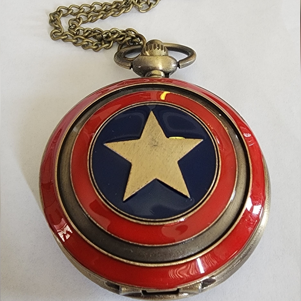 New Captain America Marvel Superhero pocket watch Choose Color